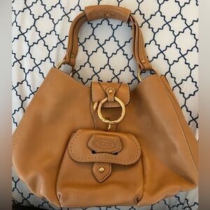 Tod's “Peggy” Tan Leather Women's Shoulder Bag